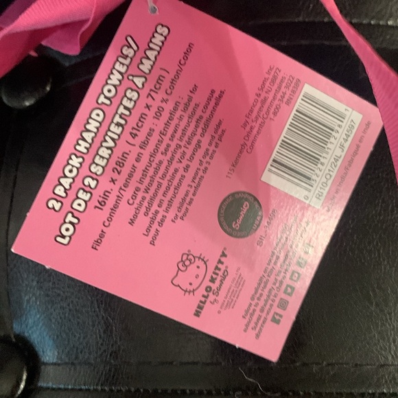 New Hello Kitty Light Lavender Floral Set Of 2 Hand Towels Towel With Tag & Bow - Picture 10 of 10